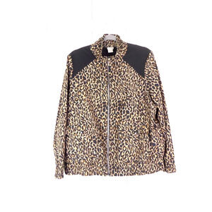 Chicos Jacket Womens SZ 2 US L Zenergy Cheetah Print Lightweight Athleisure